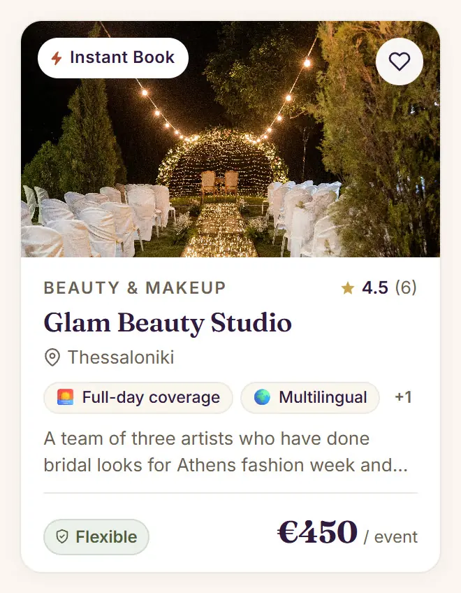 A Festi listing card for Beauty & hair